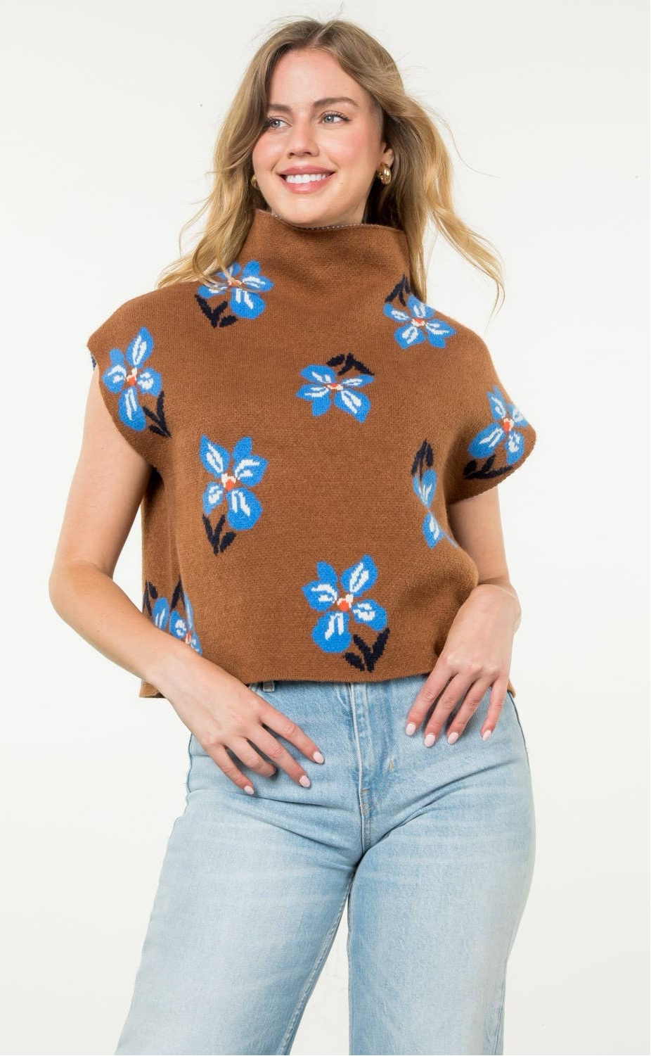 Fall Flowers Knit Top: THML