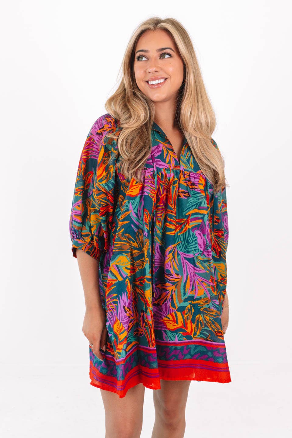 The Asher Puff Sleeve Dress: J.Marie Collection