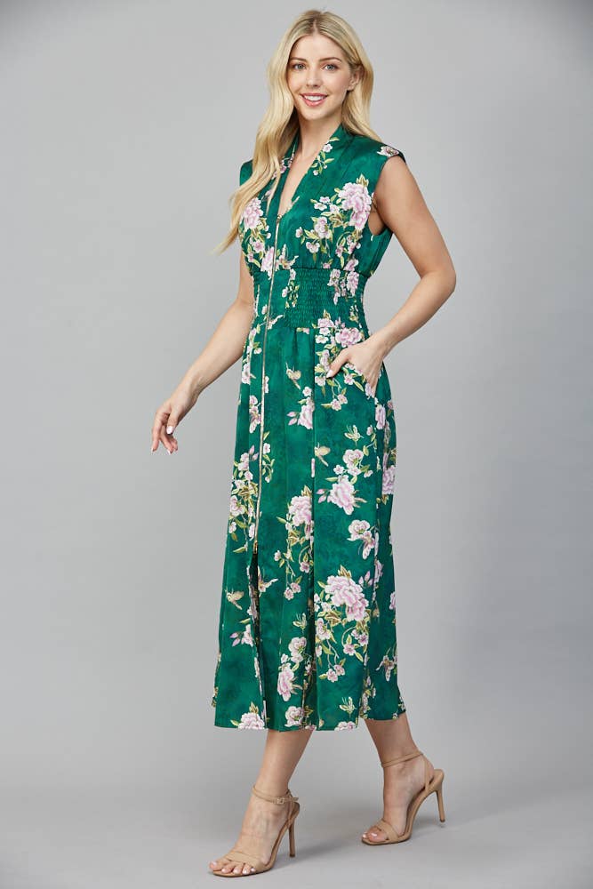 Kenzie Zip Front Floral Dress