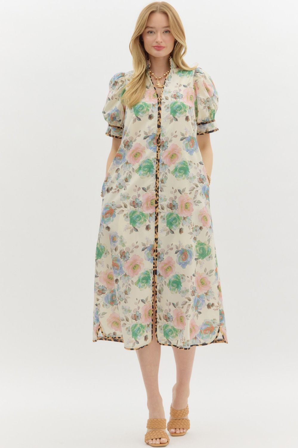 Just a Touch Leopard Accent Dress