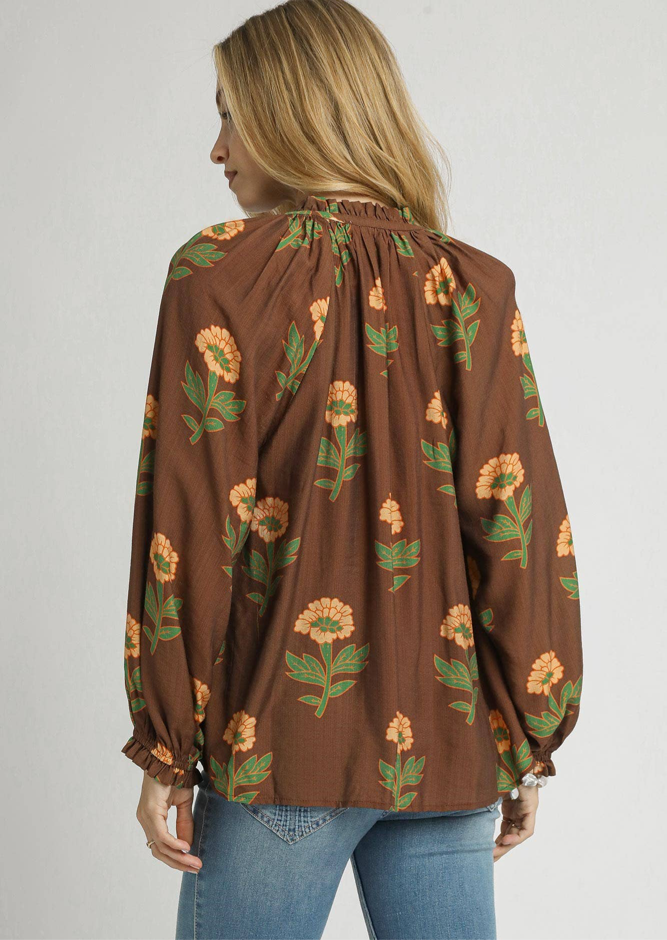 Landry Floral Print Button Front Blouse