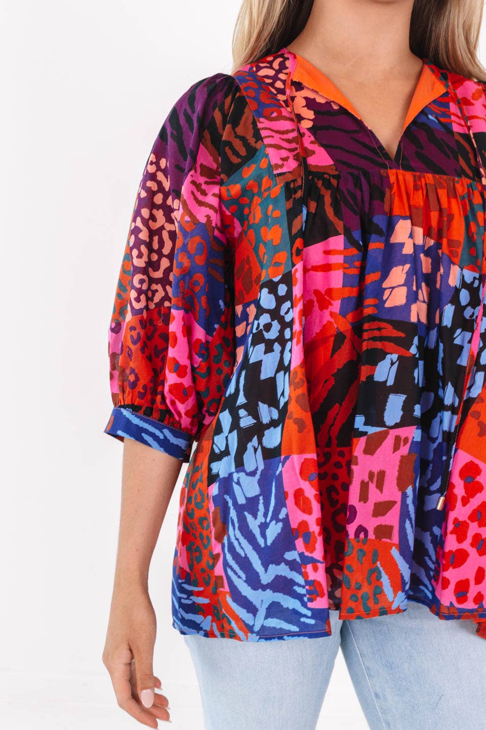 The Jade Puff Sleeve Tunic: J. Marie Collection