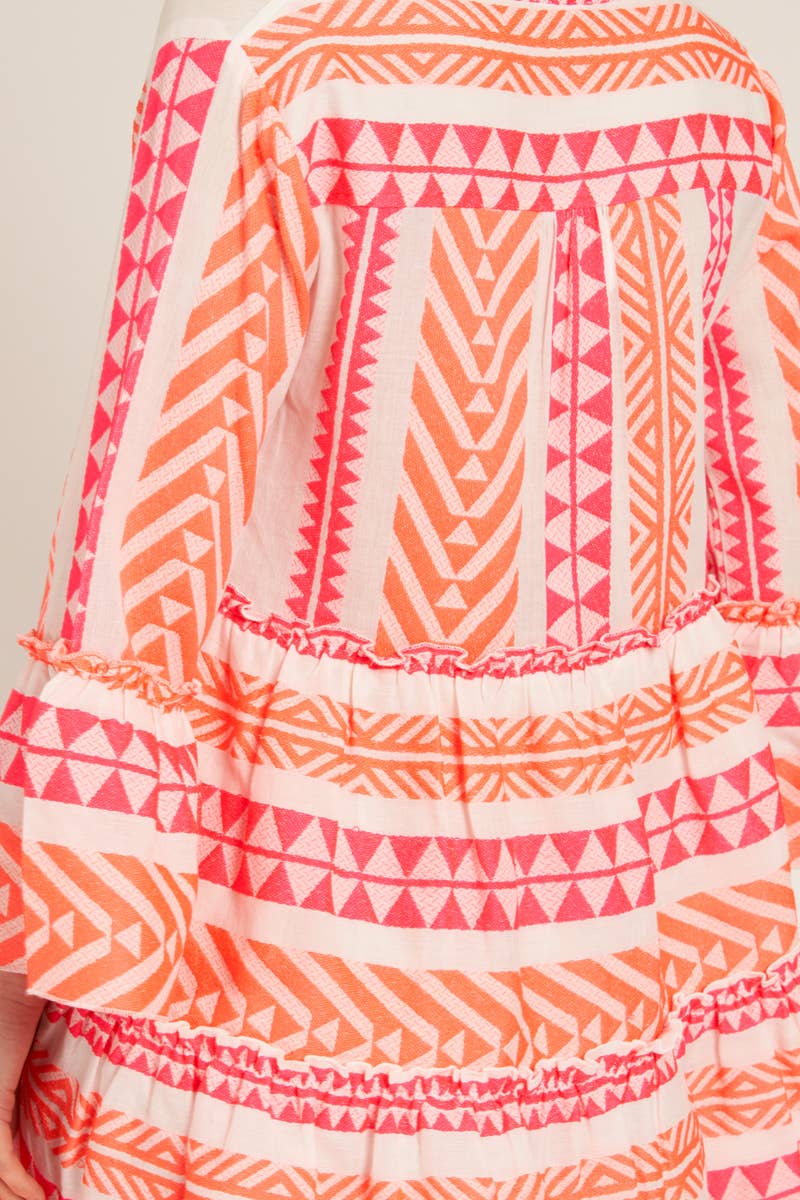 Bring on the Sun Embroidered 3/4 Sleeve Dress