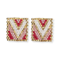 Kallie Chevron Beaded Stud Earrings (2 colors)