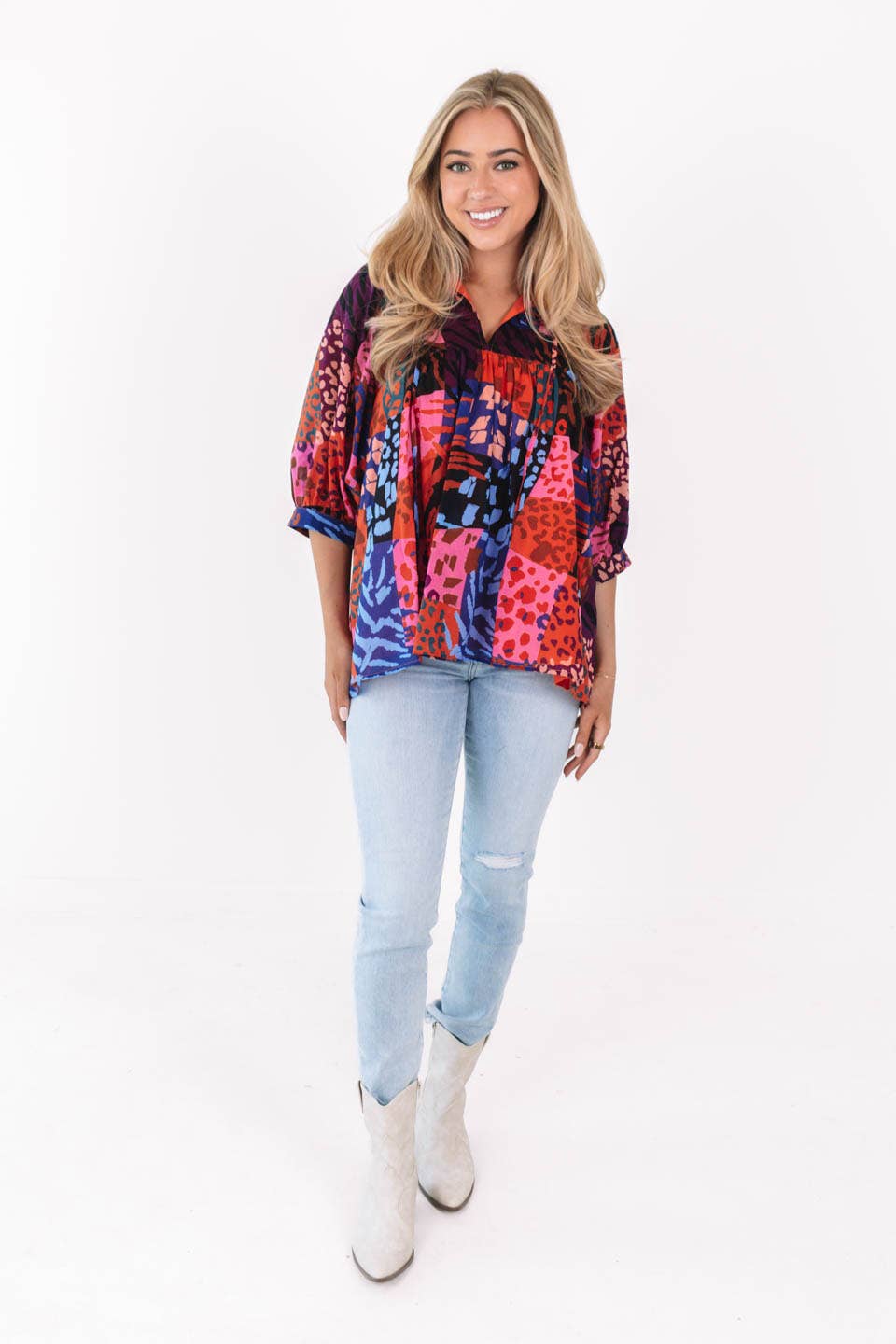 The Jade Puff Sleeve Tunic: J. Marie Collection