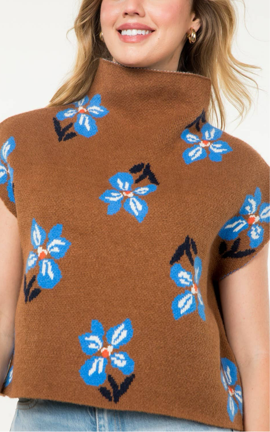 Fall Flowers Knit Top: THML