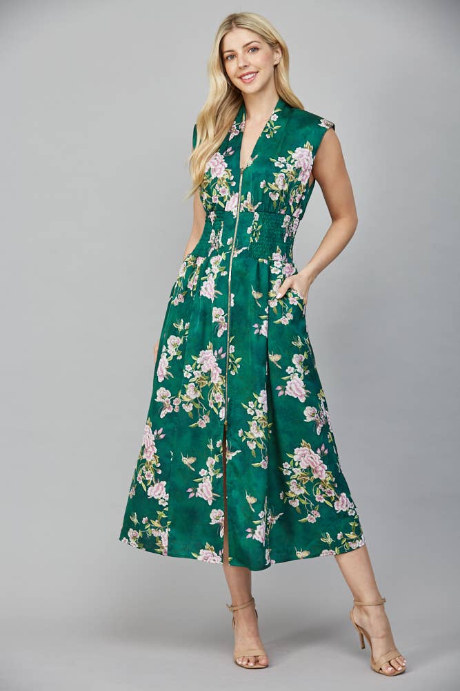 Kenzie Zip Front Floral Dress