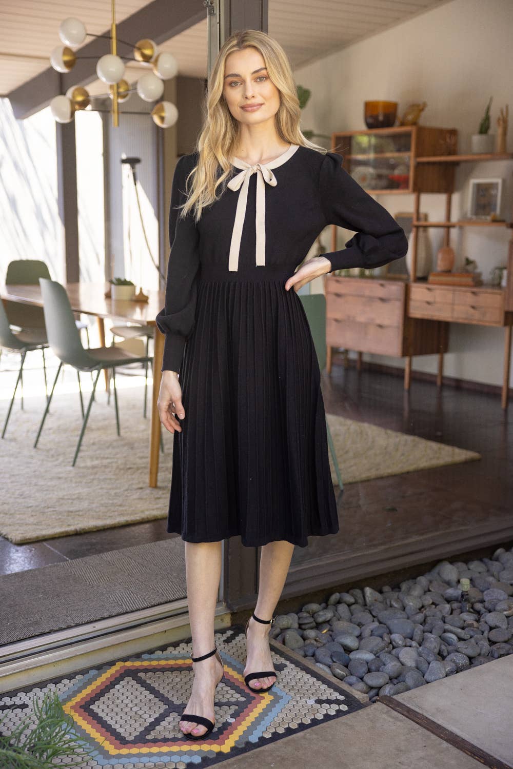 Joy Princess Sleeve Ribbon Neckline Midi Knit Dress GirlSPARK Boutique Joy Princess Sleeve Ribbon Neckline Midi Knit Dress GirlSPARK Boutique