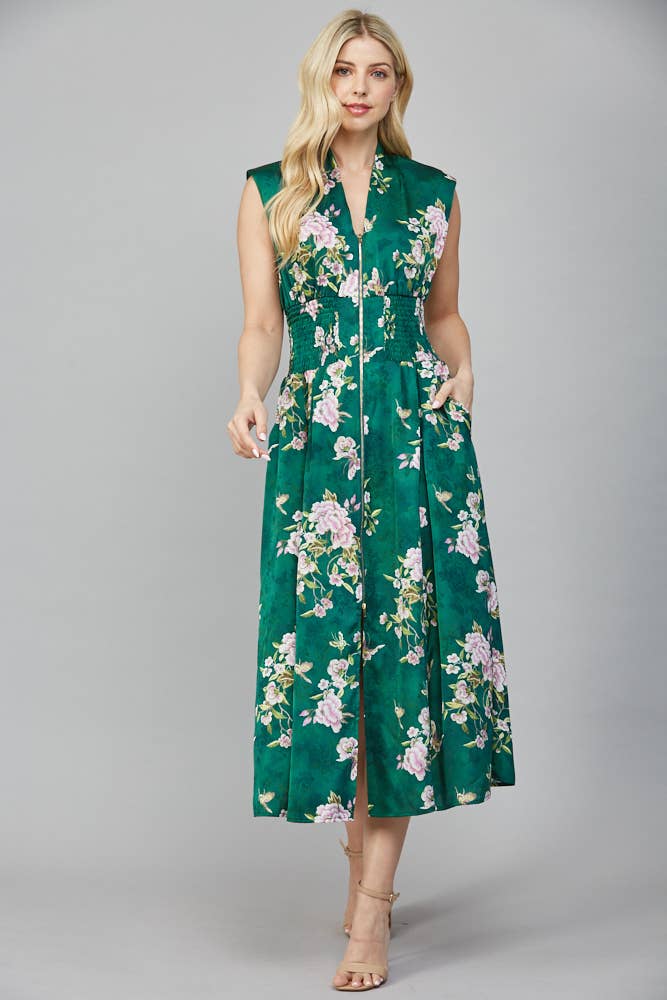 Kenzie Zip Front Floral Dress