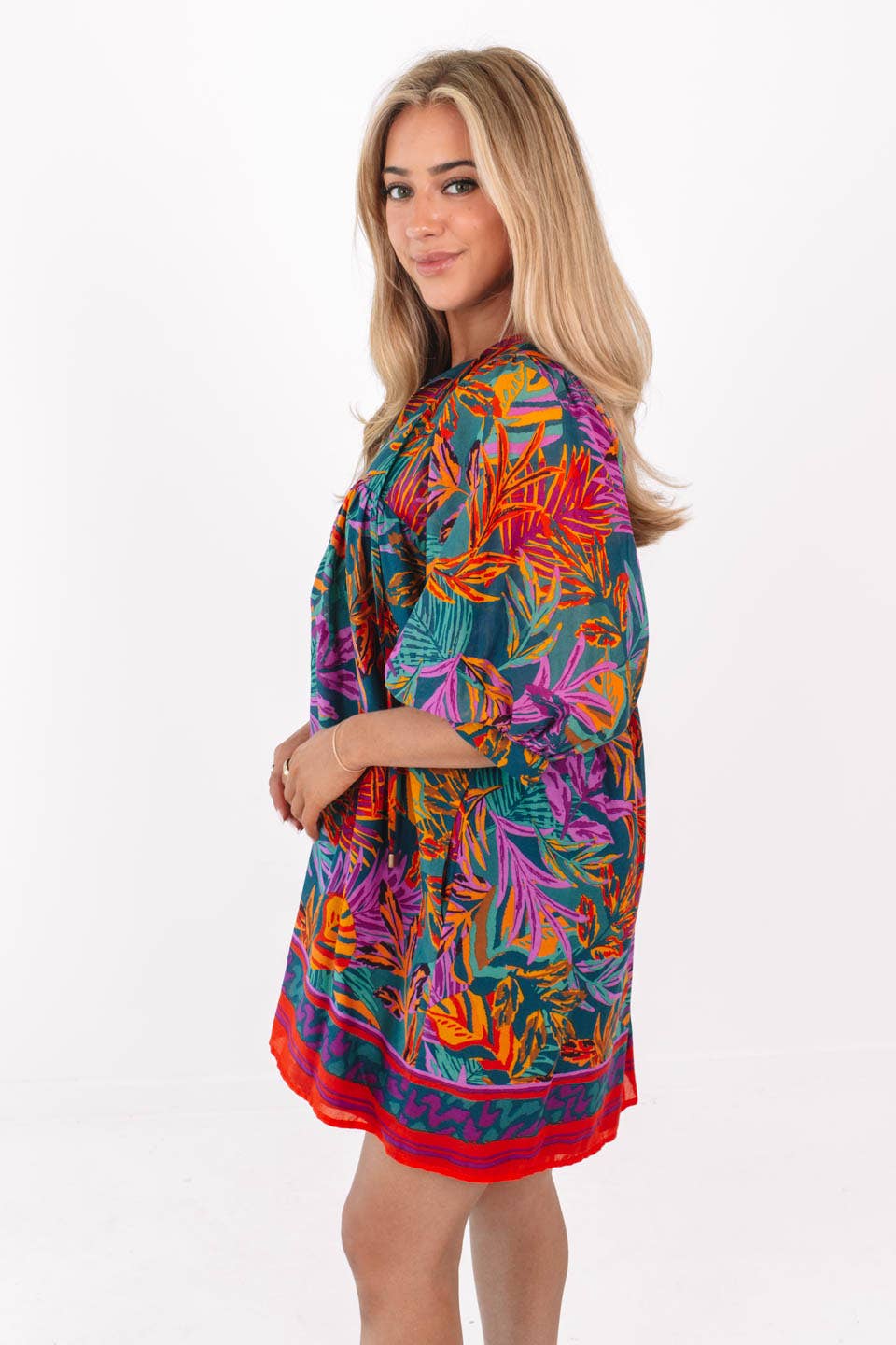 The Asher Puff Sleeve Dress: J.Marie Collection