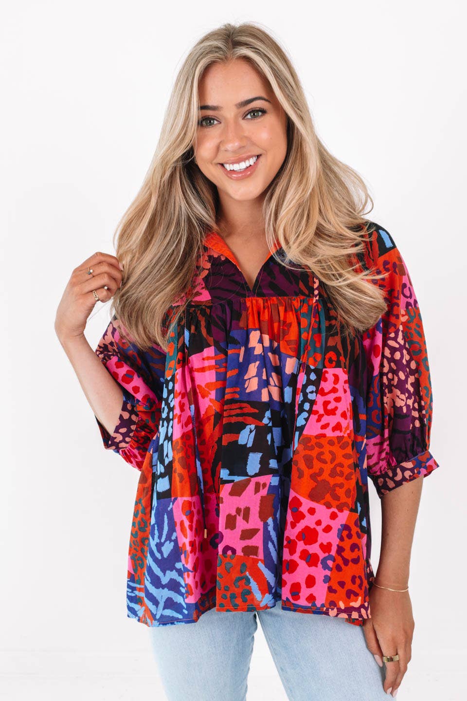 The Jade Puff Sleeve Tunic: J. Marie Collection