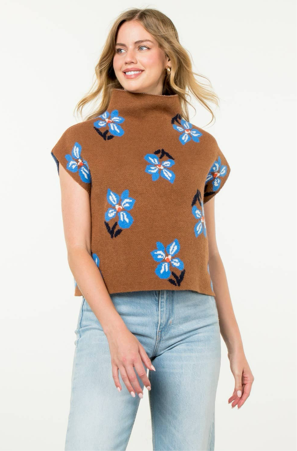 Fall Flowers Knit Top: THML