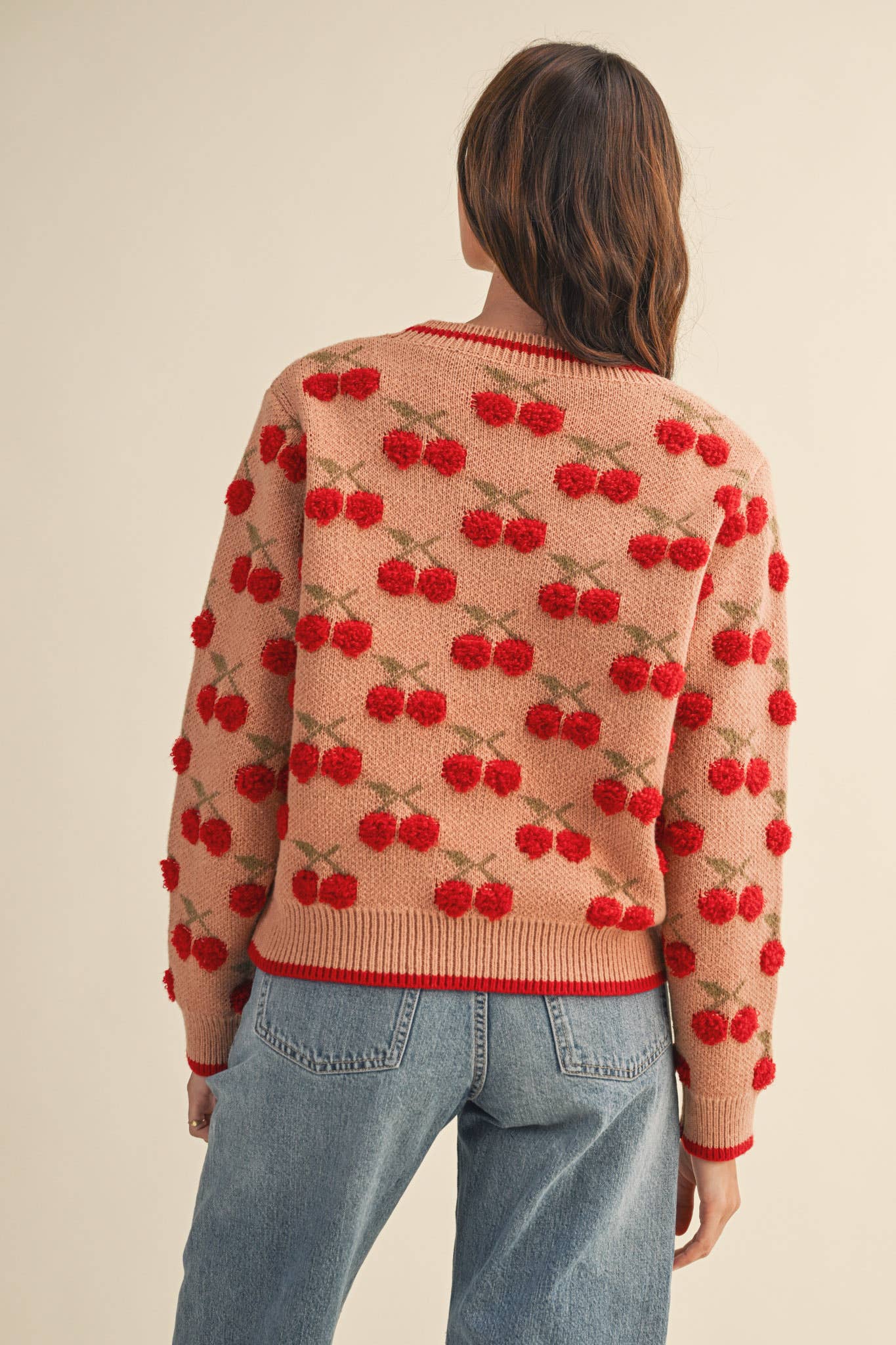 Jana Fuzzy Cherry Sweater