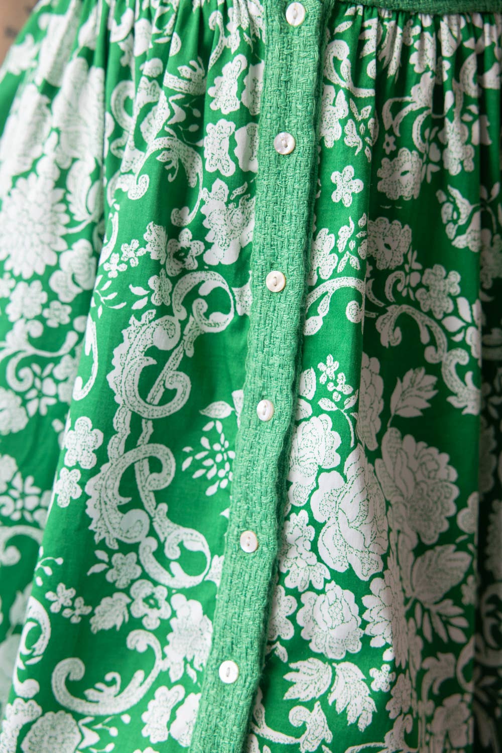 Brin Floral Print Tweed Collared Dress