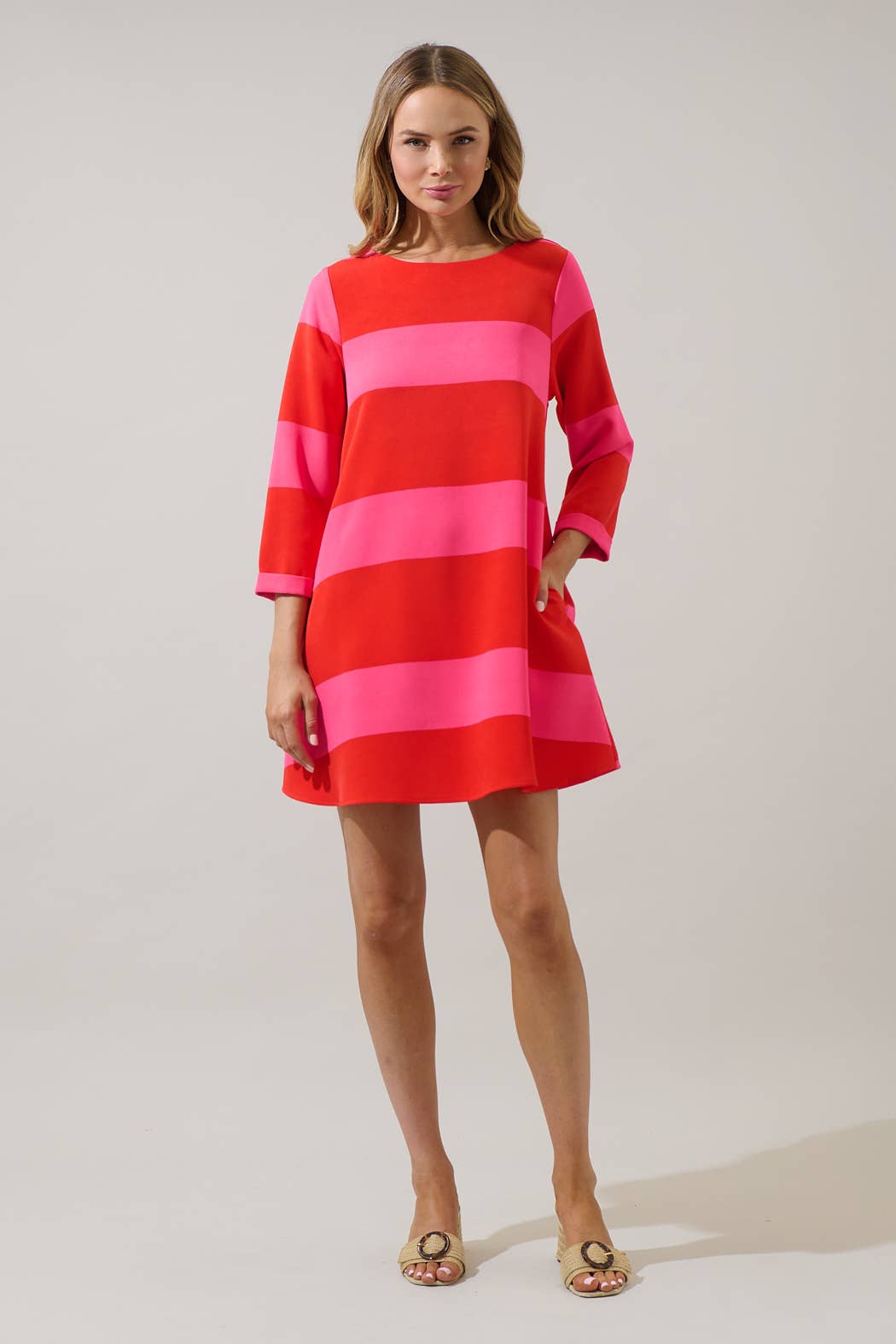 open lace back dress Lolli Striped Shift Mini Dress – GirlSPARK Boutique
