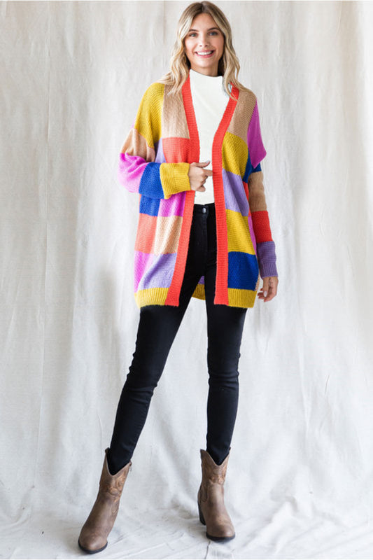Feeling Fine Color Block Cardigan