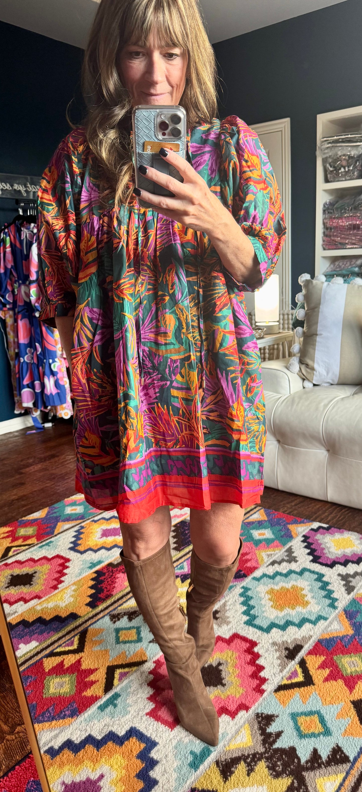 The Asher Puff Sleeve Dress: J.Marie Collection