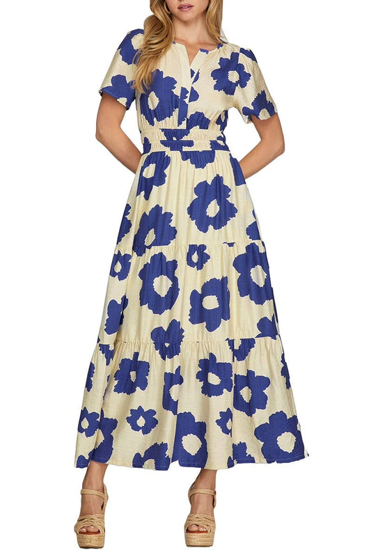 Heidi Floral Print Tiered Maxi Dress