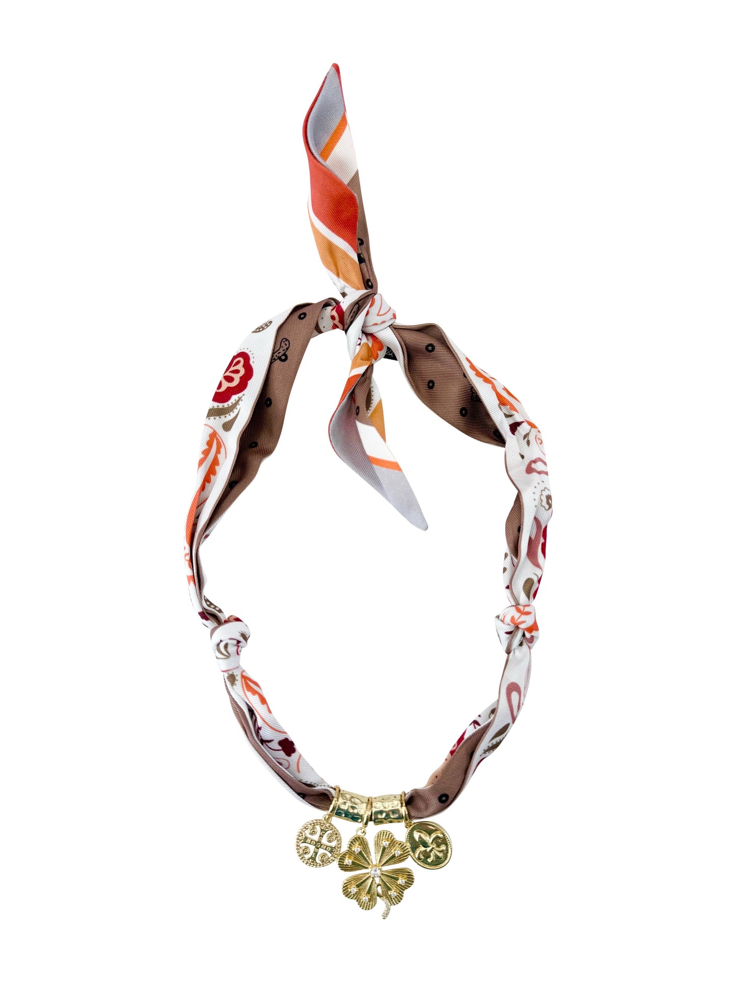 Autumn Multi Charm Scarf Necklace
