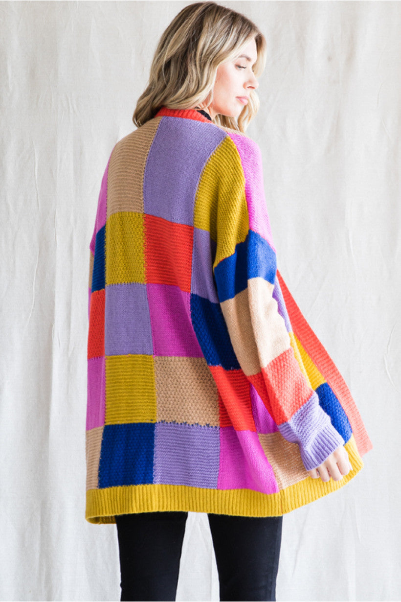 Feeling Fine Color Block Cardigan