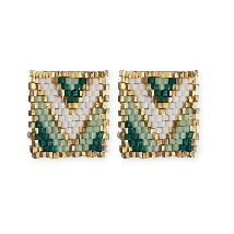 Kallie Chevron Beaded Stud Earrings (2 colors)