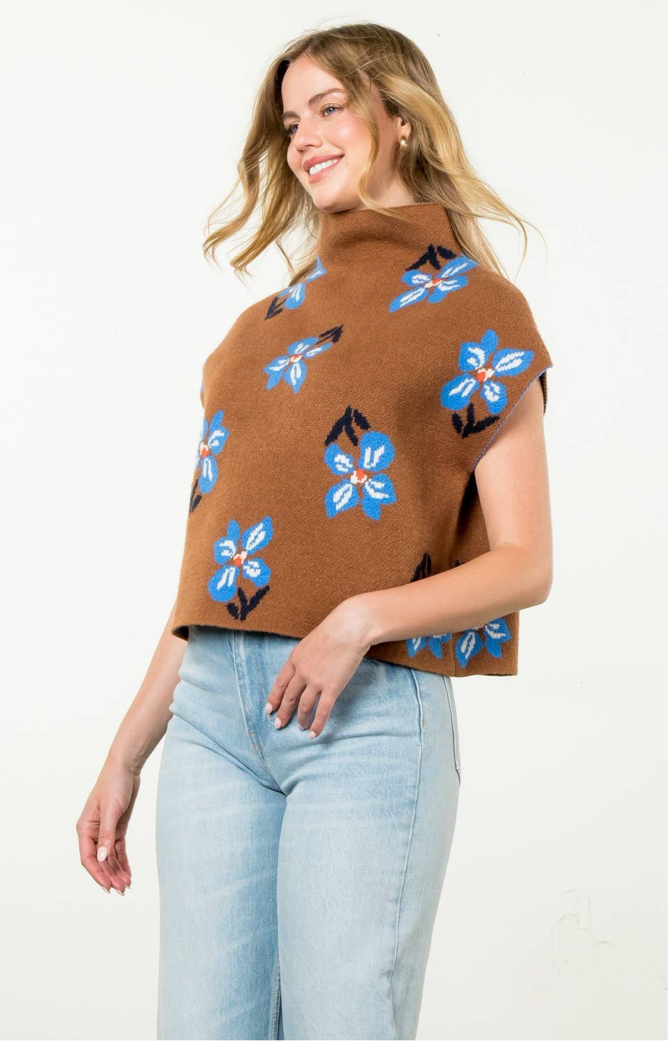 Fall Flowers Knit Top: THML