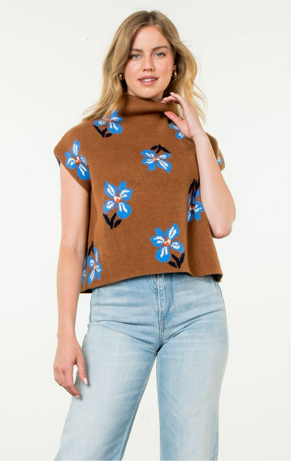Fall Flowers Knit Top: THML