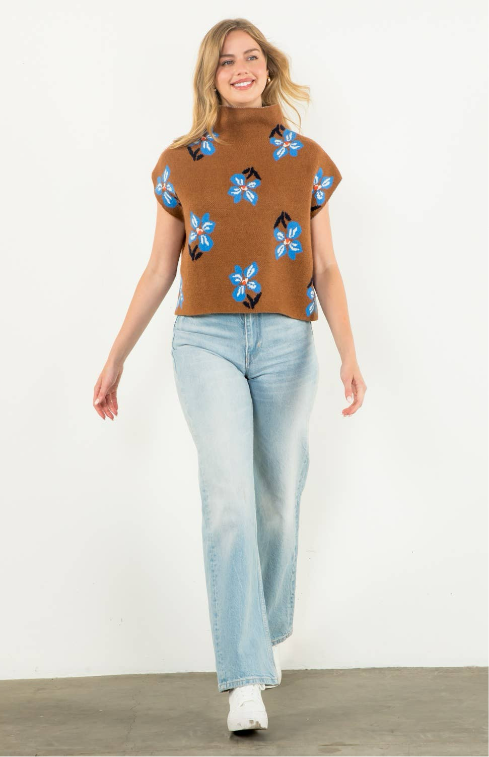 Fall Flowers Knit Top: THML