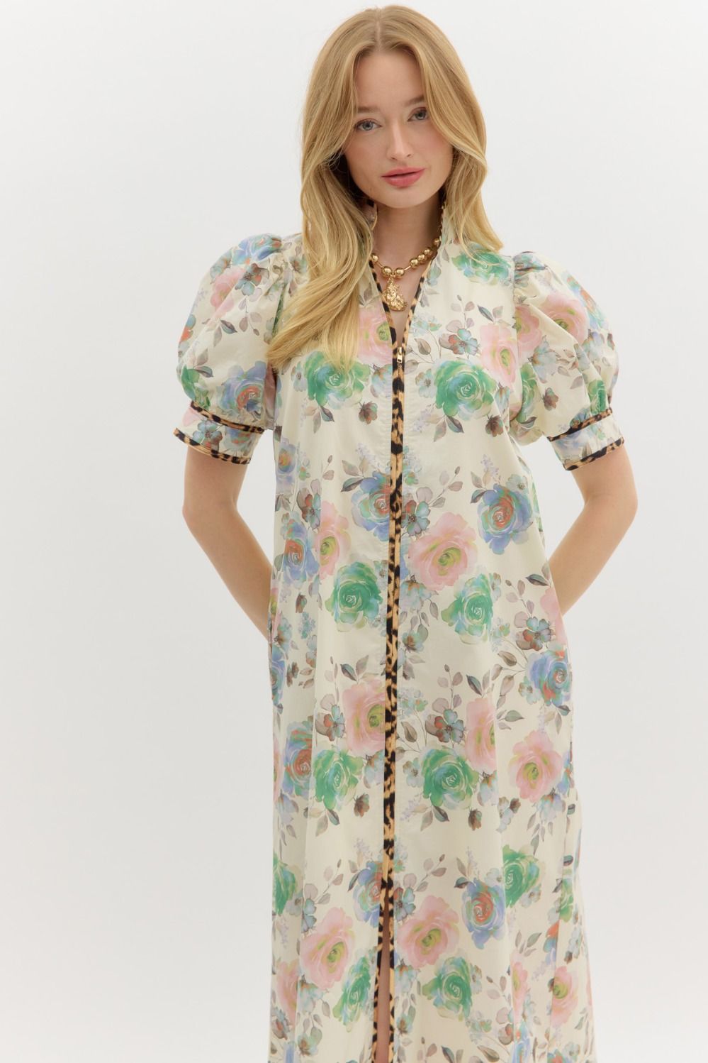 Just a Touch Leopard Accent Dress
