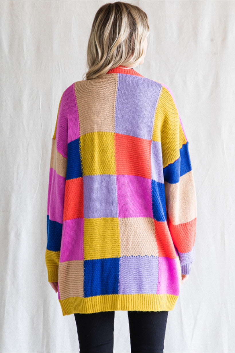Feeling Fine Color Block Cardigan