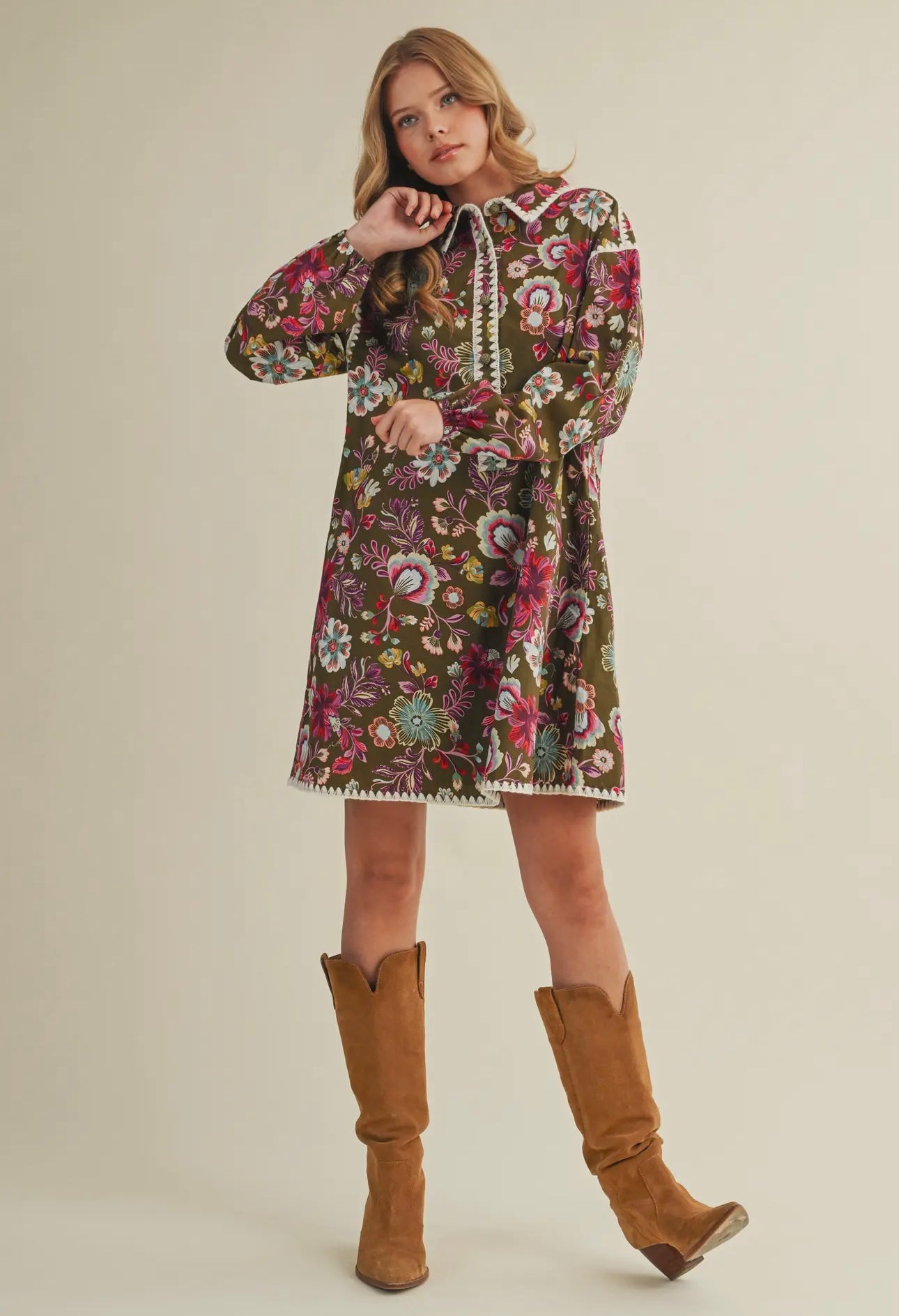 Avery Blanket Stitch Dress