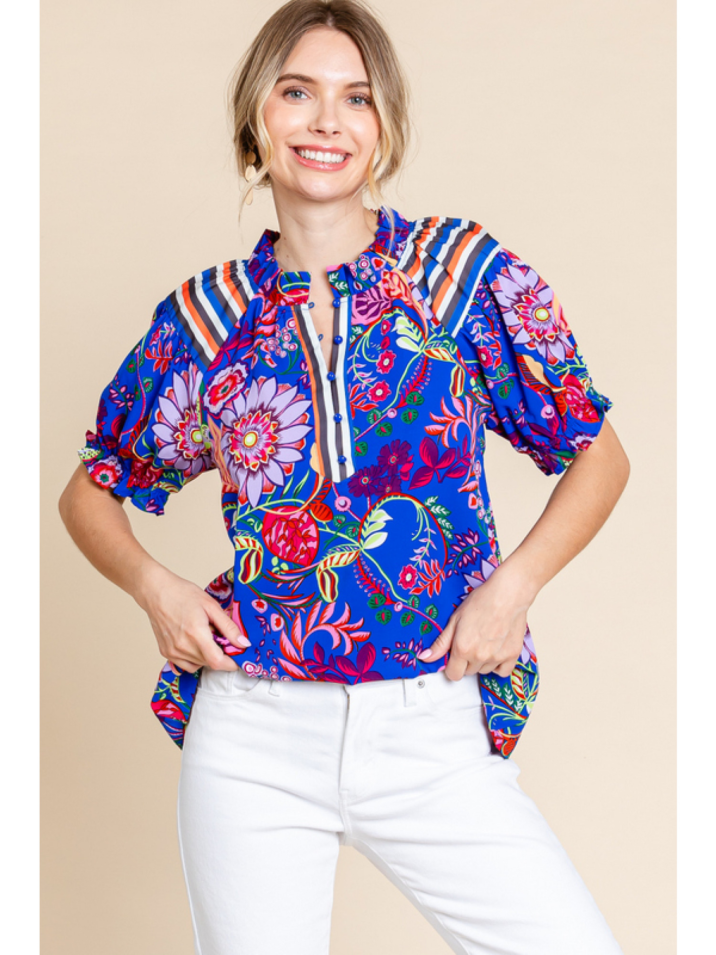 Happy Hacienda Floral Blouse