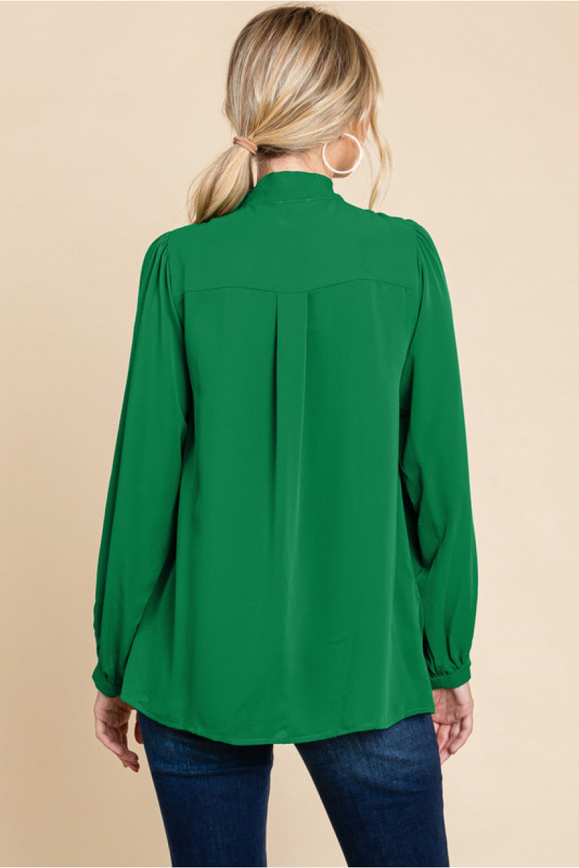 Classy Tie Neck Top (2 colors)