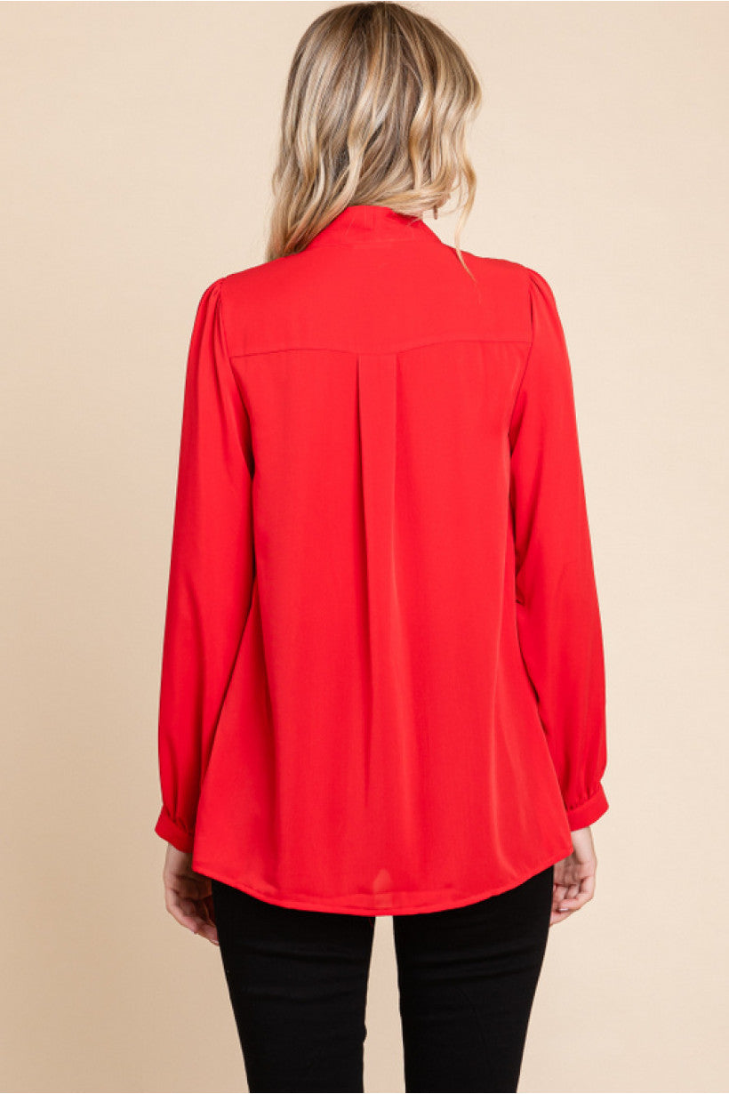 Classy Tie Neck Top (2 colors)