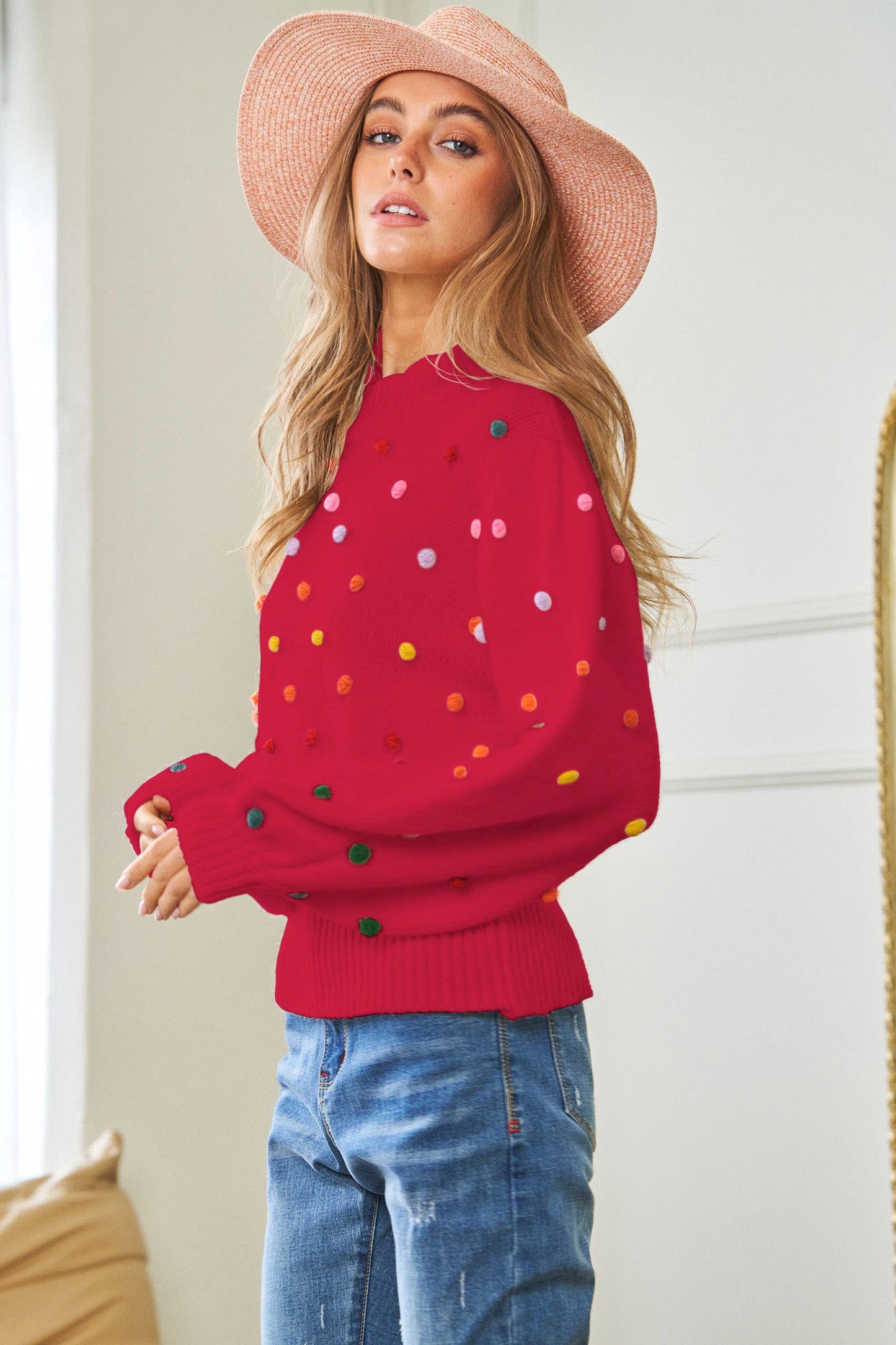 Rainbow Pom Sweater (2 colors)