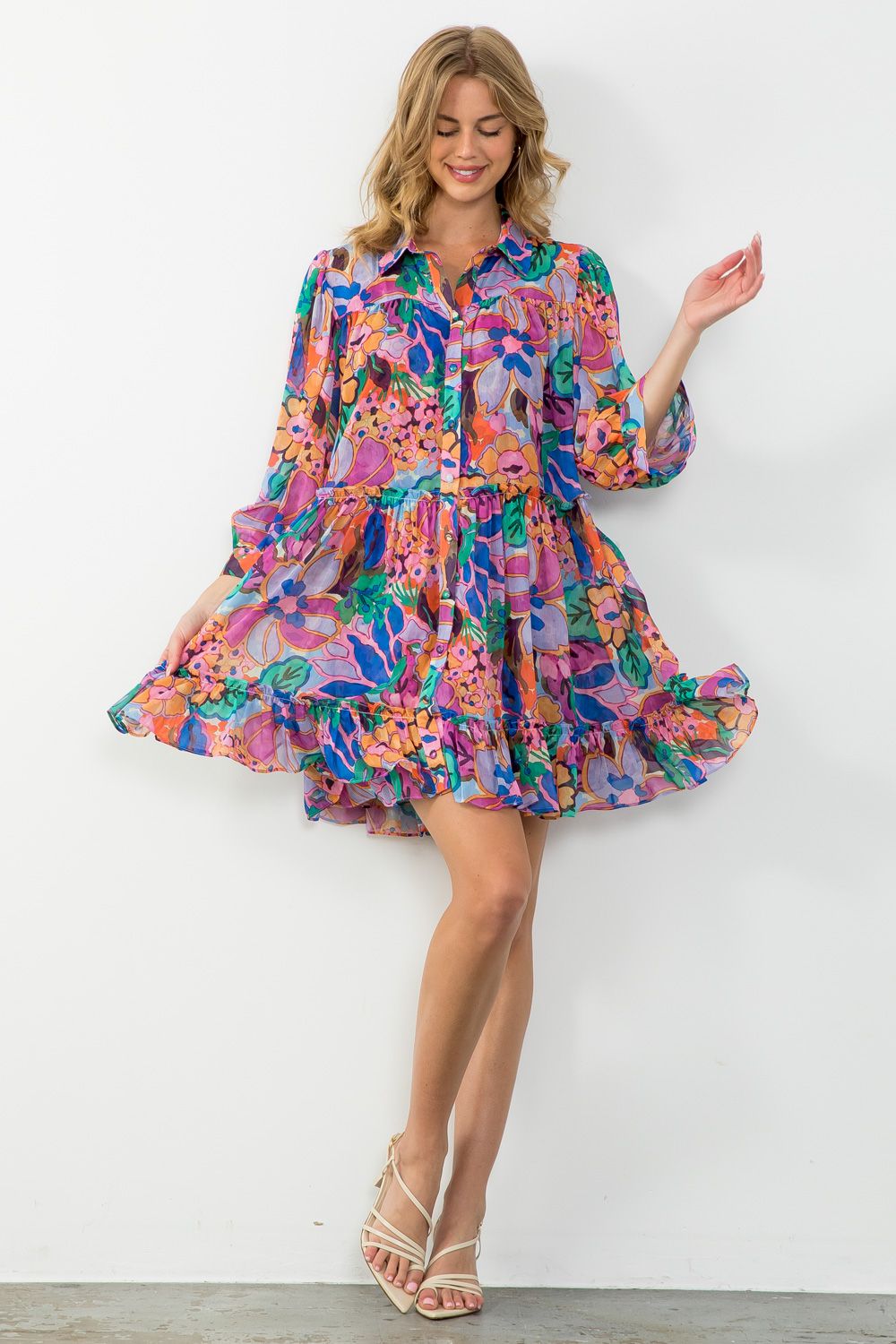 Flow is Flow Printed Dress-THML
