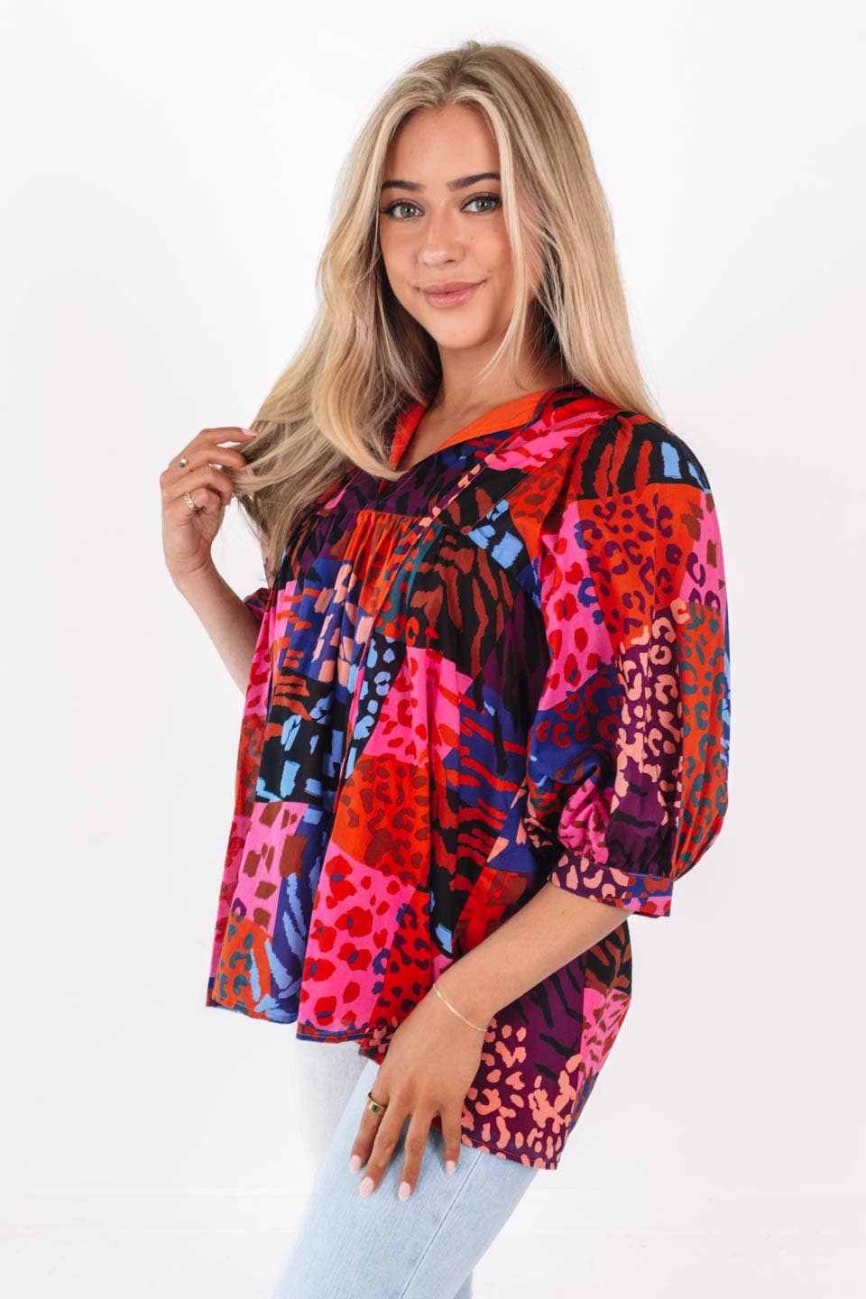 The Jade Puff Sleeve Tunic: J. Marie Collection