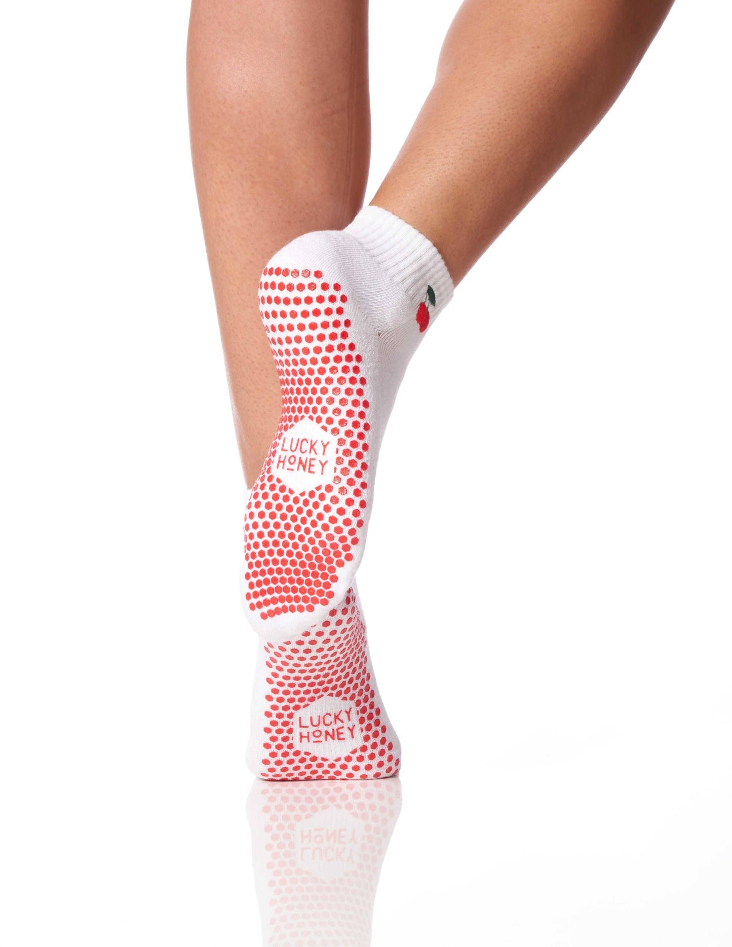 The Harlow Cherries Pilates Socks