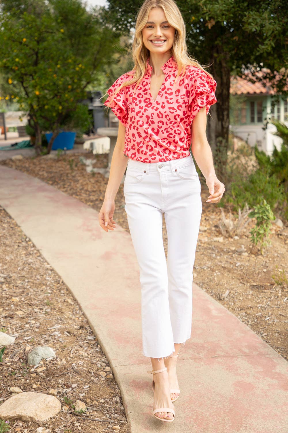 Casey Puff Bubble Sleeve Leopard Top