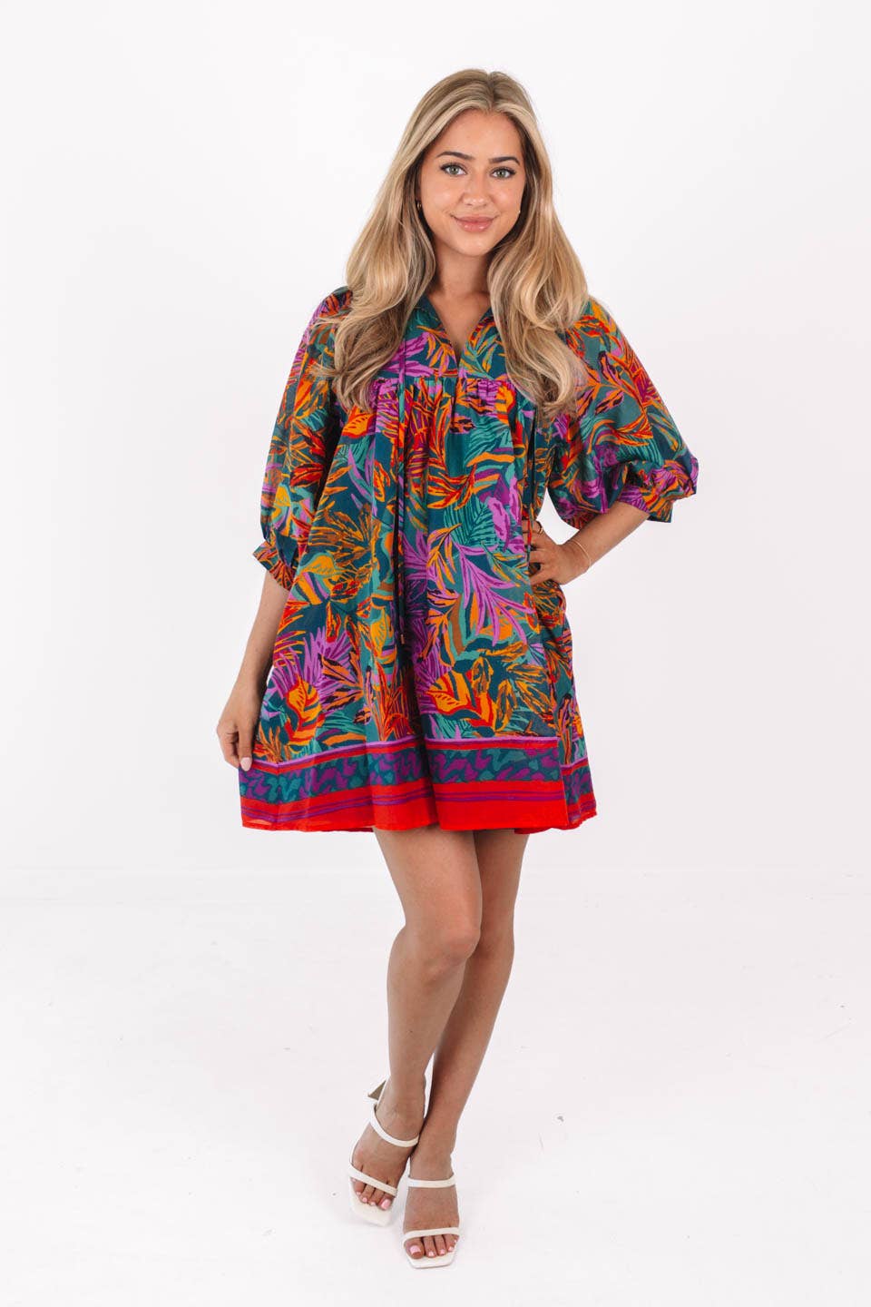 The Asher Puff Sleeve Dress: J.Marie Collection