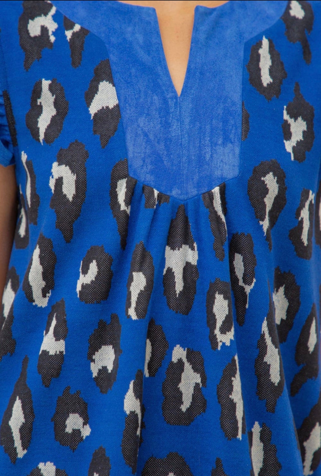 Suede Detailed Leopard Knit Dress