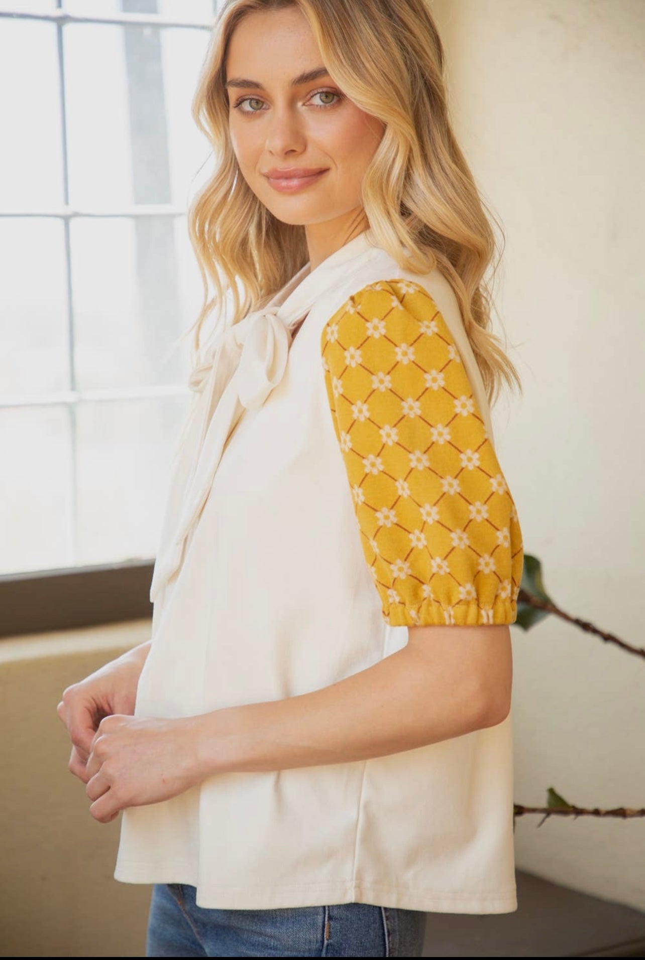 Sweetheart Tie Front Neck Suede Top