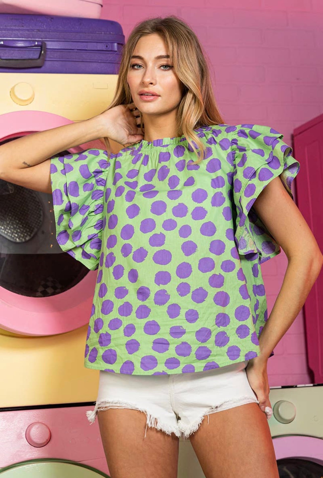 In the Fast Lane Ruffle Top