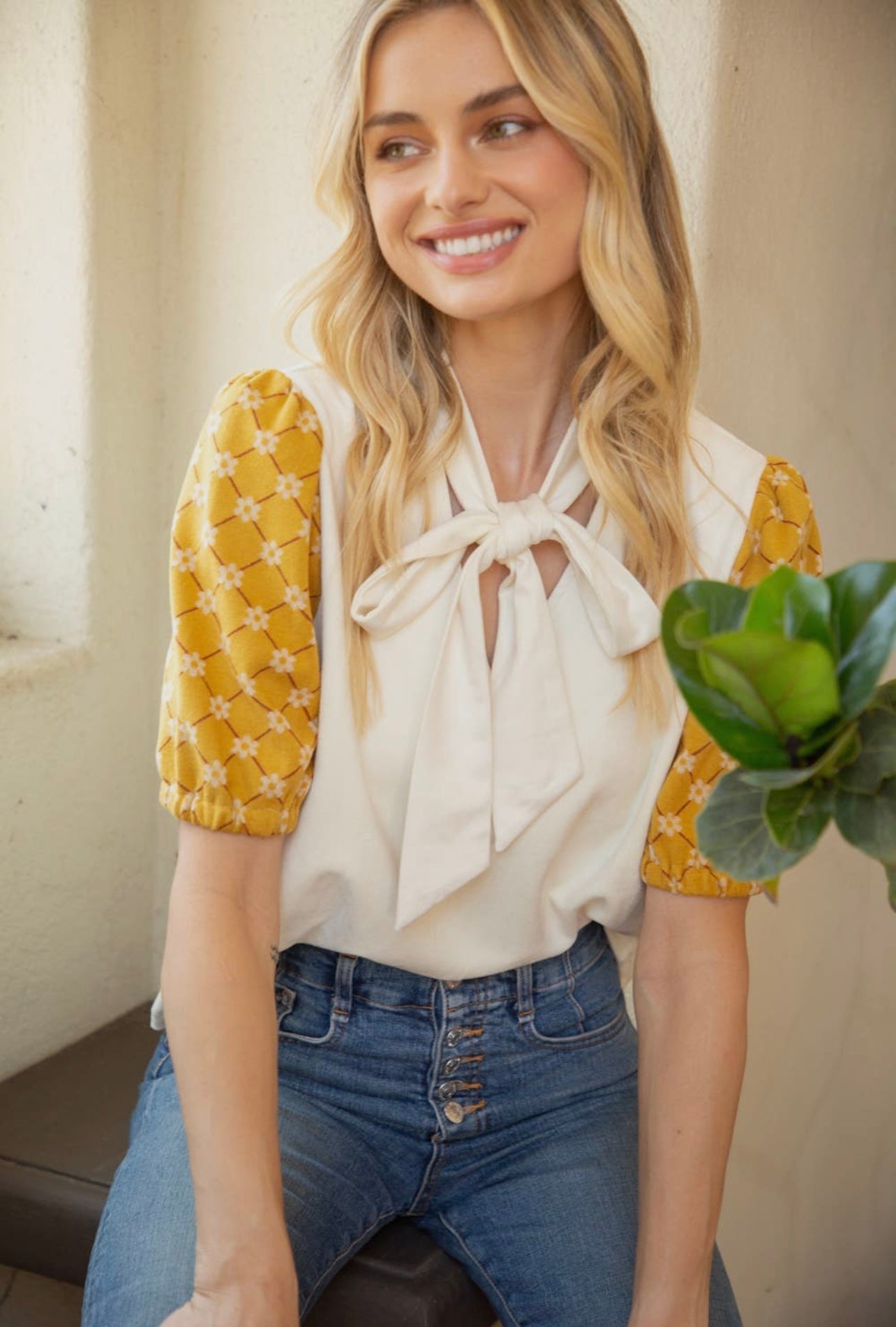 Sweetheart Tie Front Neck Suede Top