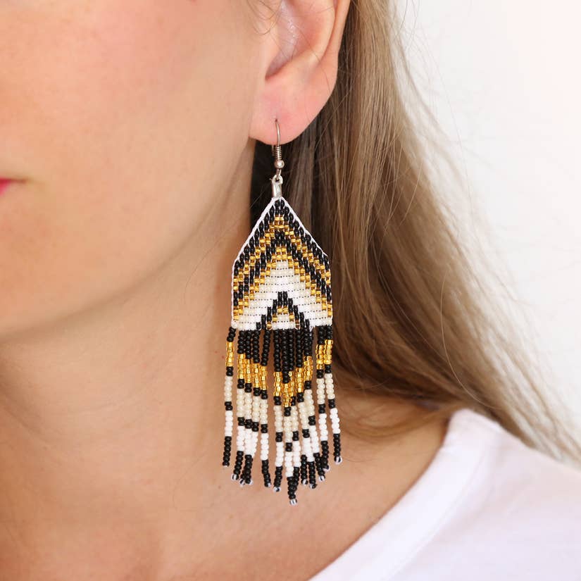 Exito Black Beaded Earrings