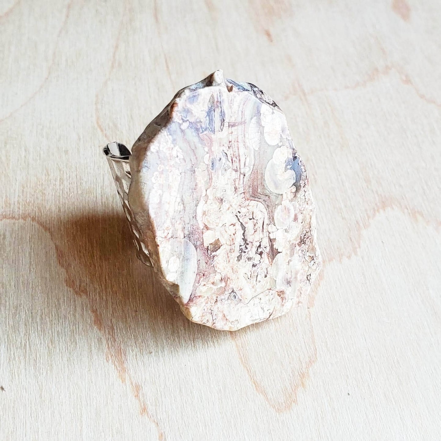 Brown Ocean Agate Cuff Ring