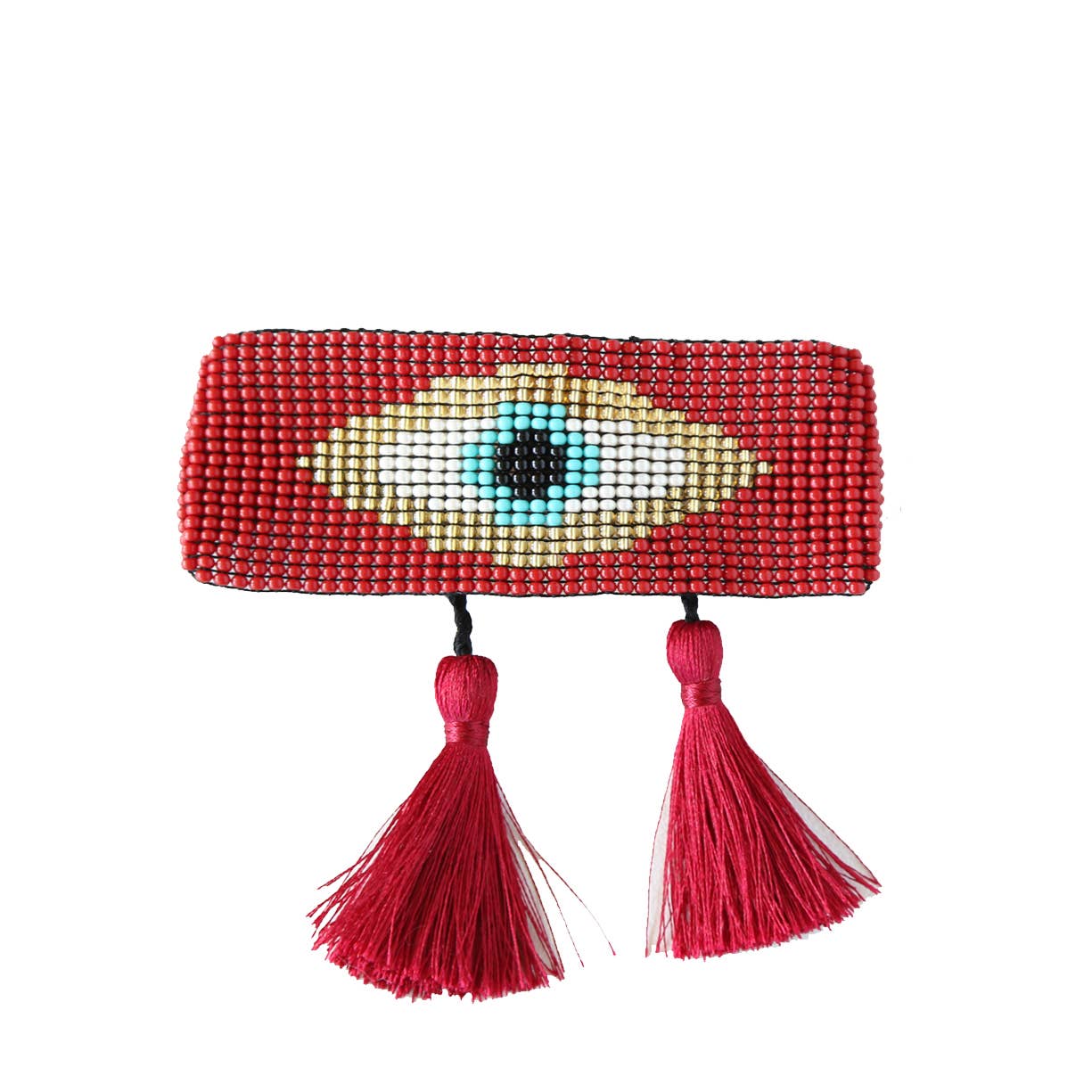 Evil Eye Tassel Bracelet Red