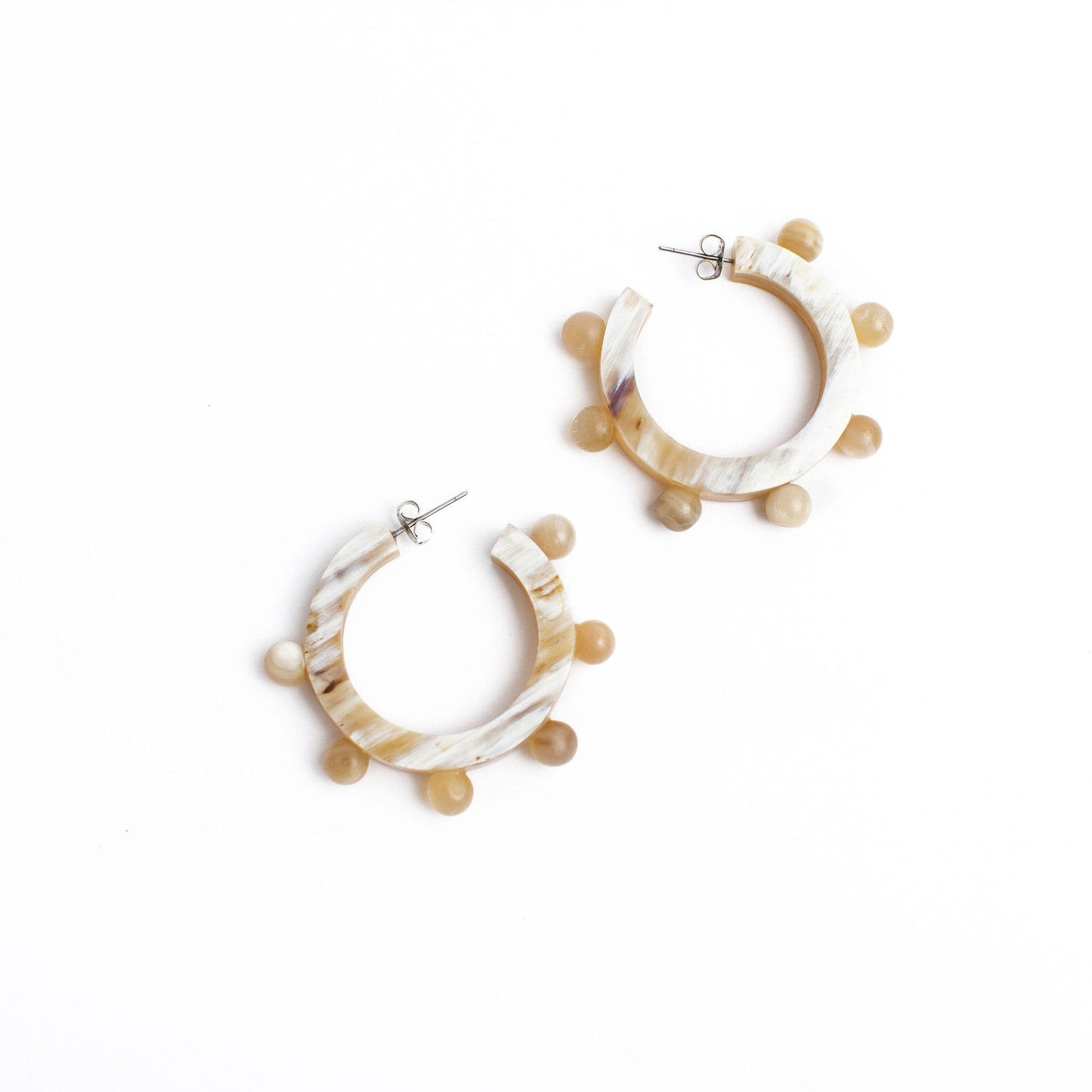 Natural Bead Hoops-Sunshine Tienda