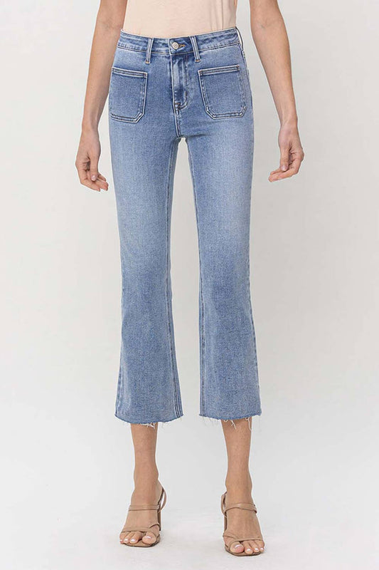 Julia Kick Flare Front Pocket Denim