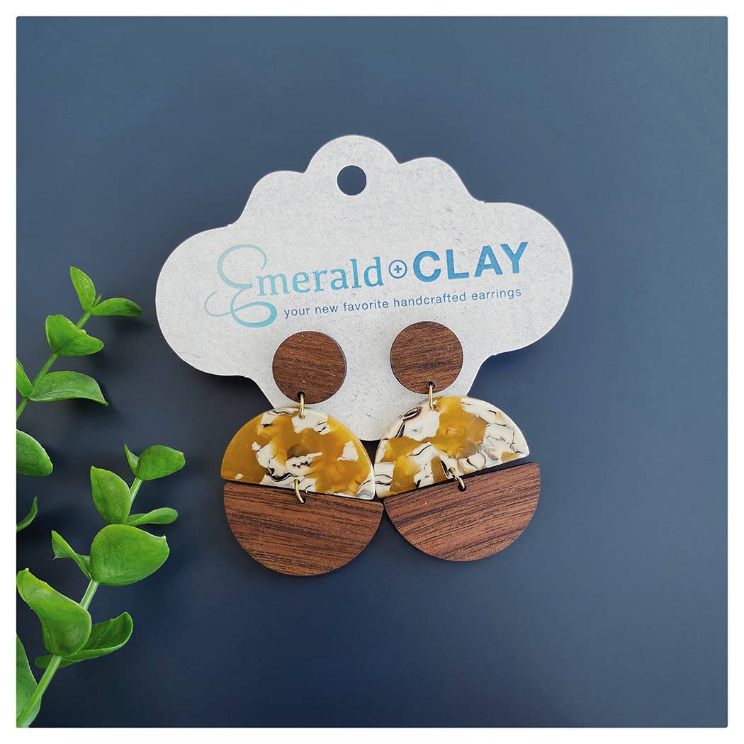 Dijon Acrylic & Wood Earrings